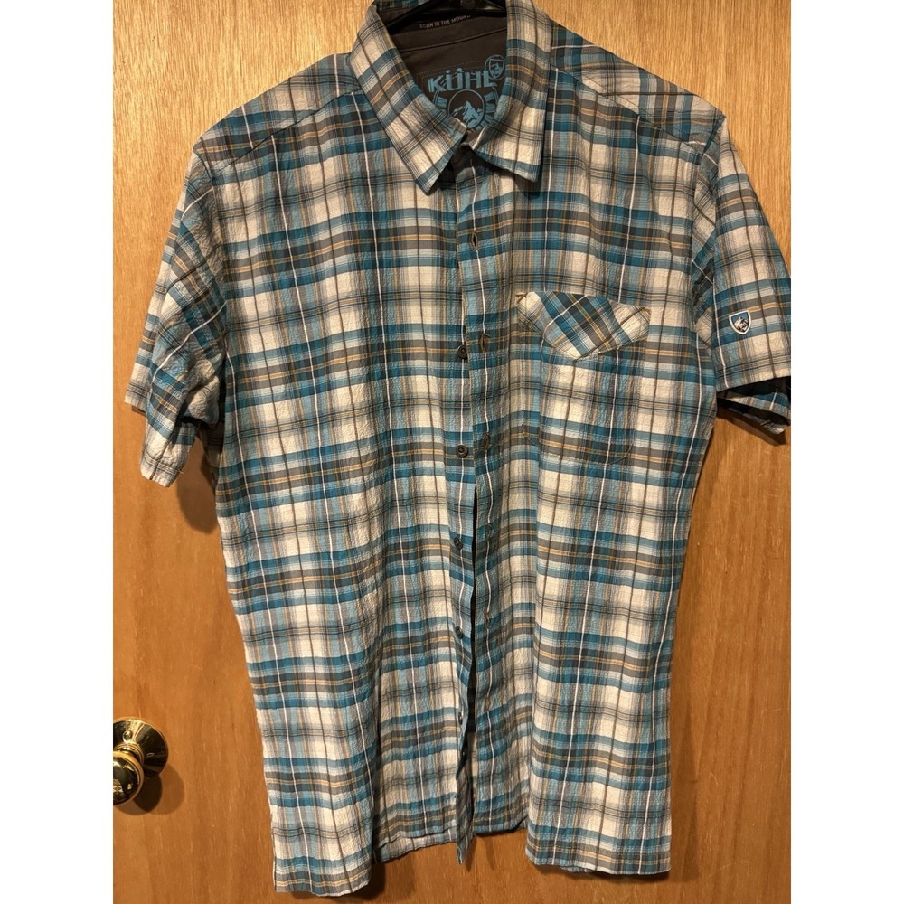 Kuhl Size Medium Short Sleeve Seersucker Like Shirt (G1)